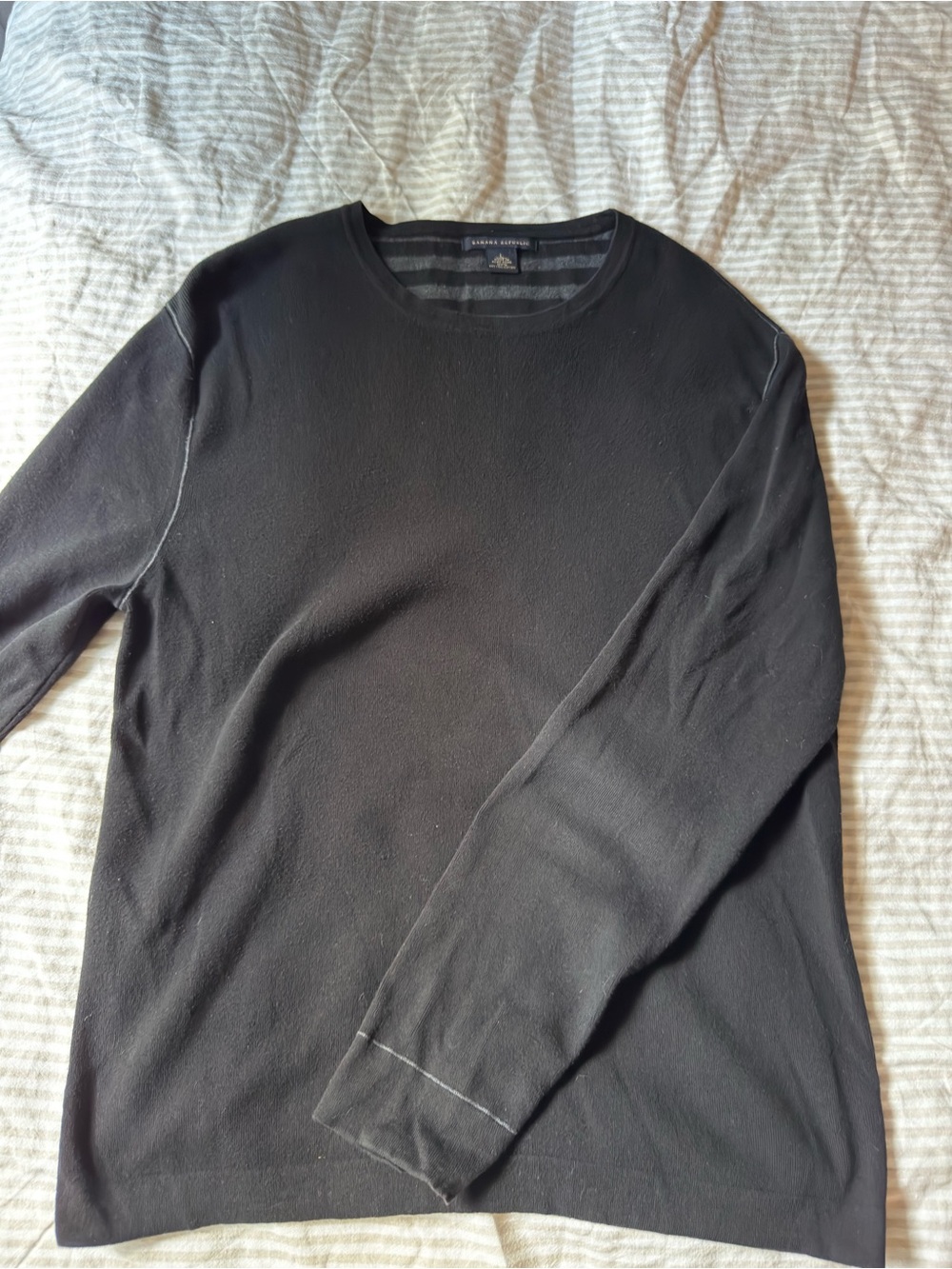 Banana Republic Black Crewneck Long-Sleeve Sweater